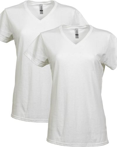 Gildan Women’s Heavy Cotton V-Neck T-Shirt, 2-Pack