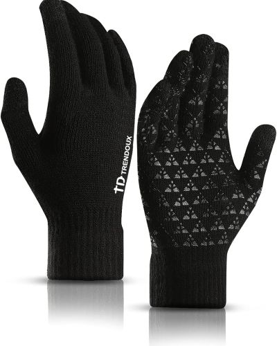 TRENDOUX Winter Gloves for Men Women – Upgraded Touch Screen Cold Weather Thermal Warm Knit Glove for Running Driving Hiking