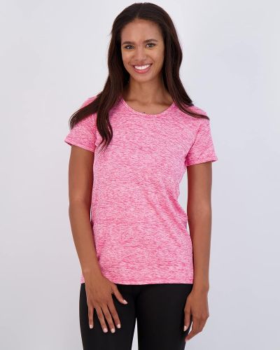 Real Essentials 5 Pack: Women’s Dry Fit Tech Stretch Short-Sleeve Crew Neck Athletic T-Shirt (Available in Plus Size)