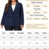 Agnes Orinda Plus Size Blazer for Women Notched Lapel V Neck Office Work Business Suits 2024 Jacket Blazers - Image 6