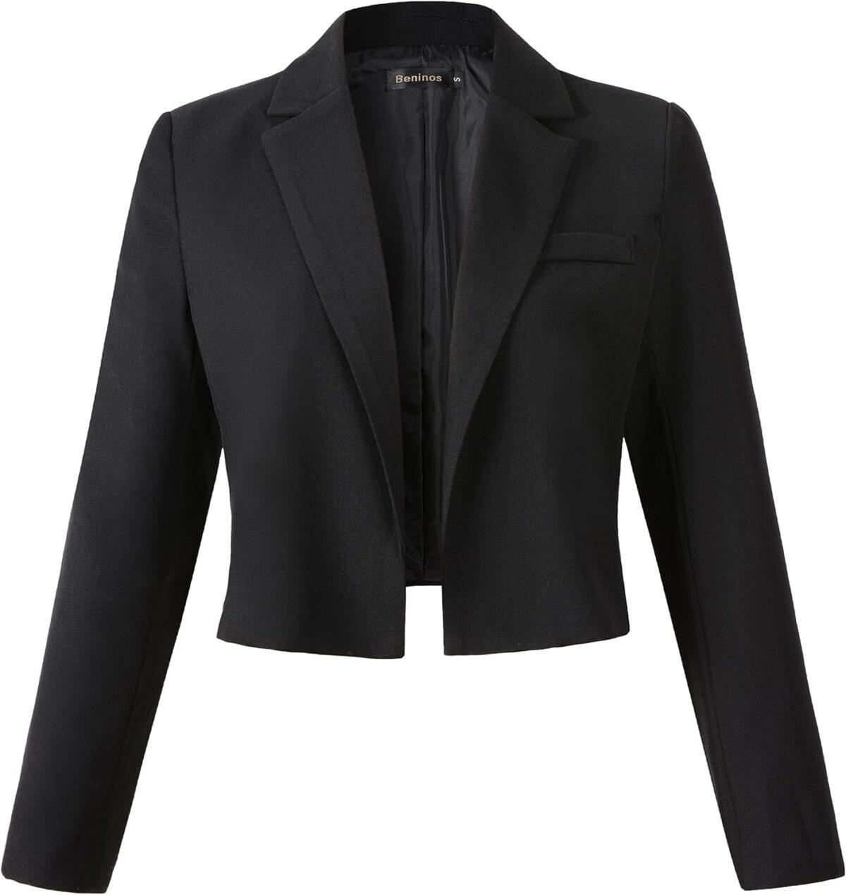 Beninos Womens Casual Blazers Open Front Cropped Blazer Jacket