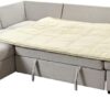 THSUPER Oversized Sectional Sleeper Sofa with Pull Out Bed, Chaise Lounge and Side Storage, U Shaped Comfy Sectional Sofa Couches Set for Living Room - 6 Seater, Beige Fabric - Image 6