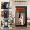 SereneLife Portable Sauna for Home, Infrared Sauna Tent with Heated Foot Pad and Folding Chair, Compact Personal Detox Sauna, Remote Control In-Home Spa, 35" x 71" - inch (Black) - Image 3