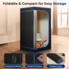 SereneLife Portable Sauna for Home, Infrared Sauna Tent with Heated Foot Pad and Folding Chair, Compact Personal Detox Sauna, Remote Control In-Home Spa, 35" x 71" - inch (Black) - Image 5