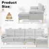 Karl home Sectional Couch Sofa for Living Room, L-Shape Furniture Comfortable Non Wrinkle Design Suitable for Modern Home Decor Relaxation and Versatile Coaches, White - Image 2