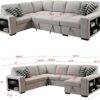 THSUPER Oversized Sectional Sleeper Sofa with Pull Out Bed, Chaise Lounge and Side Storage, U Shaped Comfy Sectional Sofa Couches Set for Living Room - 6 Seater, Beige Fabric - Image 2