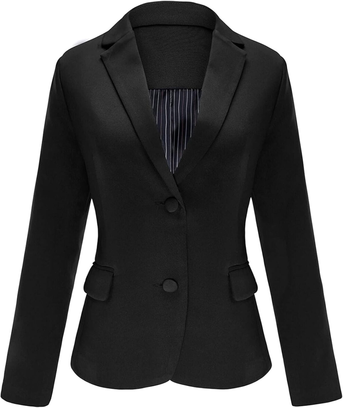 LookbookStore Womens Notched Lapel Pockets Button Work Office Blazer Jacket Suit