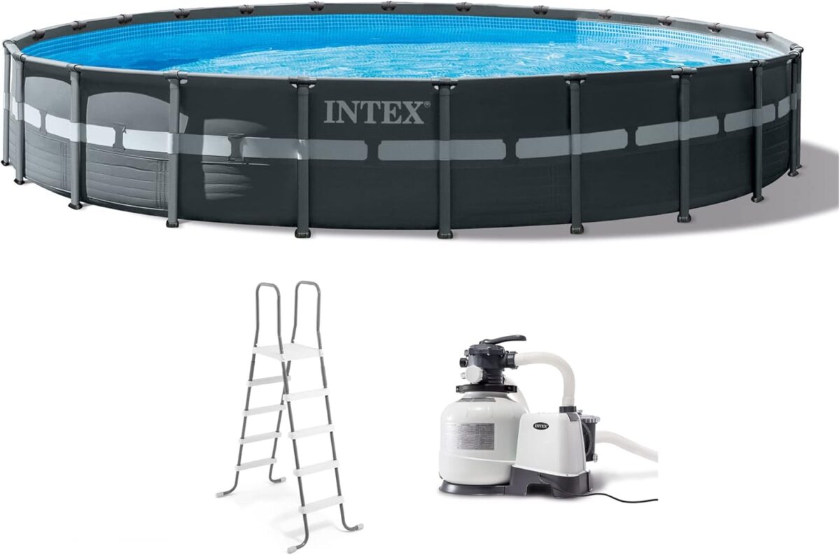 Intex Ultra XTR Deluxe Above Ground Swimming Pool Set, Includes Cartridge Sand Filter Pump, SuperTough Puncture Resistant, Rust Resistant, 24' x 52"