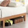 Mellow Naturalista Classic - 12 Inch Solid Wood Platform Bed with Wooden Slats, No Box Spring Needed, Easy Assembly, Queen, Pine - Image 4