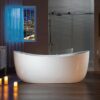 WOODBRIDGE 72" x 35-3/8" Whirlpool Water Jetted and Air Bubble Freestanding Heated Soaking Combination Bathtub with LED control panel, BJ400 - Image 4