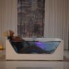 Empava 67" x 30" Whirlpool Tub,750W Acrylic Jetted Bathtub with 11 Jets,Hydromassage with Chromatherapy,3-Side Apron,67 Gallons,ETL Certified - Image 6