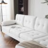 Karl home Sectional Couch Sofa for Living Room, L-Shape Furniture Comfortable Non Wrinkle Design Suitable for Modern Home Decor Relaxation and Versatile Coaches, White - Image 9