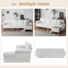 Karl home Sectional Couch Sofa for Living Room, L-Shape Furniture Comfortable Non Wrinkle Design Suitable for Modern Home Decor Relaxation and Versatile Coaches, White - Image 4