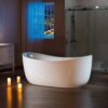 WOODBRIDGE 72" x 35-3/8" Whirlpool Water Jetted and Air Bubble Freestanding Heated Soaking Combination Bathtub with LED control panel, BJ400 - Image 10