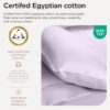 Threadmill Egyptian Cotton Twin XL Sheet Set | 100% Certified Egyptian Cotton Sheets for Twin XL Size Bed | Sateen Twin XL Bed Sheets Set Deep Pocket | Soft Hotel 3-Piece Cooling Sheet Set | Lilac - Image 3