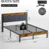 Queen Bed Frame with Headboard, Metal Platform Bed with Smart LED Lights and USB Charging Station, Easy Assembly, No Box Spring Needed - Image 2