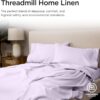 Threadmill Egyptian Cotton Twin XL Sheet Set | 100% Certified Egyptian Cotton Sheets for Twin XL Size Bed | Sateen Twin XL Bed Sheets Set Deep Pocket | Soft Hotel 3-Piece Cooling Sheet Set | Lilac - Image 8