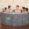 Bestway SaluSpa Paris ThermaCore UltraFit Smart AirJet Rigid Foam Hot Tub Spa (67" x 25.5") | Fits Up to 4-6 Persons | Grey Marble - Image 2