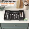 Lifewit Silverware Drawer Organizer, Expandable Utensil Tray for Kitchen, BPA Free Flatware and Cutlery Holder, Adjustable Plastic Storage for Spoons Forks Knives, Large, Black - Image 8