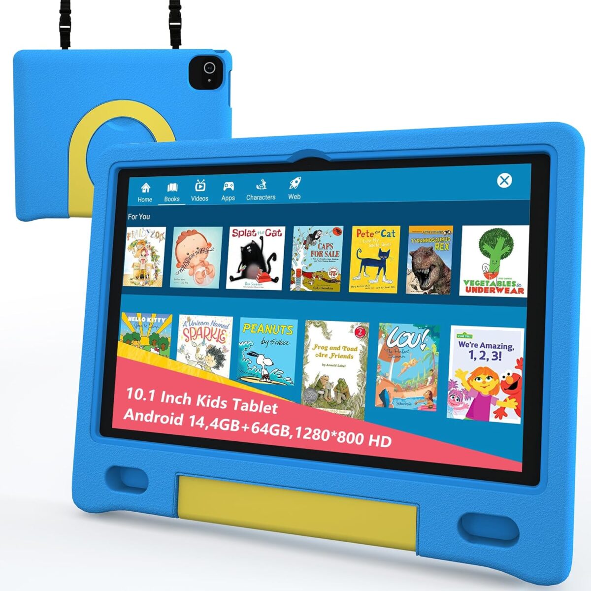 2024 Kids Tablet, 10.1” HD, Ages 3-12 | 64GB, 13-Hour Battery, Parental Controls & Teacher-Approved Content,Blue