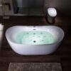 WOODBRIDGE 72" x 35-3/8" Whirlpool Water Jetted and Air Bubble Freestanding Heated Soaking Combination Bathtub with LED control panel, BJ400 - Image 2