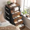 EnHomee Dresser for Bedroom with Charging Station & LED Lights, 4 Storage Drawers with Side Pockets, Dresser Chest of Drawers, Fabric Dresser Organizer Unit for Bedroom,Closet,Hallway,Entryway, Brown - Image 2