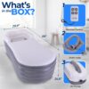 SereneLife Inflatable Bathtub with Bubble Massage Mat, Comes with a Matching Inflatable Pillow, Cup Holder & Remote Control for LED Lighting and Bubble Mat, Featured with Backrest and Armrests Support - Image 7