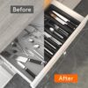 Lifewit Silverware Drawer Organizer, Expandable Utensil Tray for Kitchen, BPA Free Flatware and Cutlery Holder, Adjustable Plastic Storage for Spoons Forks Knives, Large, Black - Image 6