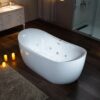 WOODBRIDGE 72" x 35-3/8" Whirlpool Water Jetted and Air Bubble Freestanding Heated Soaking Combination Bathtub with LED control panel, BJ400 - Image 6