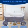 SereneLife Inflatable Bathtub with Bubble Massage Mat, Comes with a Matching Inflatable Pillow, Cup Holder & Remote Control for LED Lighting and Bubble Mat, Featured with Backrest and Armrests Support - Image 3