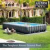 Intex 32' x 16' x 52" Ultra XTR Rectangular Outdoor Swimming Pool Set with Pump - Large Above Ground Backyard Rectangle Pool w/ 45-Inch Deep Water - Image 2