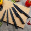 Knife Set, HUNTER.DUAL 15 Pcs Kitchen Knife Set with Block Self Sharpening, Dishwasher Safe, Anti-slip Handle, Black - Image 7