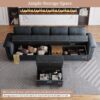 JAMFLY Sectional Couches for Living Room L Shaped Couch with Storage, 4-Seat Convertible Sectional Sofa Couch with Ottoman, Living Room Furniture Sets with Cup Holders, Dark Gray - Image 3