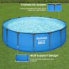 Bestway Steel Pro 15’ x 48" Round Metal Steel Frame Above Ground Outdoor Backyard Family Swimming Pool, Blue - Image 3