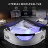 Corner Whirlpool Tub,Empava 2 Person Whirlpool Bathtub,Corner Jetted Bathtub with Heater,Corner Jetted Tub with Light,Spa Bath tub with 10 Jets,Hydro Massage Tub with Chromatherapy,ETL Certified - Image 2