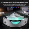 Corner Whirlpool Tub,Empava 2 Person Whirlpool Bathtub,Corner Jetted Bathtub with Heater,Corner Jetted Tub with Light,Spa Bath tub with 10 Jets,Hydro Massage Tub with Chromatherapy,ETL Certified - Image 3