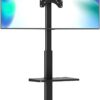 FITUEYES Rolling TV Stand for 19 to 43 Inch LCD LED Flat/Curved Panel Screen TVs, 16 Level Height Adjustable, Tilt & Swivel Mobile TV Stand, Portable TV Stand on Wheels Holds up to 77Lbs. - Image 8