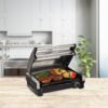 Hamilton Beach Electric Indoor Searing Grill with Viewing Window & Adjustable Temperature Control to 450F, 118 sq. in. Surface Serves 6, Removable Nonstick Grate, Stainless Steel - Image 6