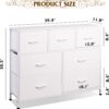 WLIVE Dresser with 7 Drawers, Dressers for Bedroom, Fabric Storage Tower, Hallway, Entryway, Closets, Sturdy Steel Frame, Wood Top, Easy Pull Handle, White - Image 3