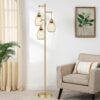 Dimmable Industrial Floor Lamps for Living Room, Gold Tree Standing Tall Lamps with 3 Elegant Teardrop Cage Head & 800 Lumens LED Bulbs for Bedroom Office - Image 6