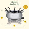 Cuisinart Fondue Pot, 3 Quart, For Chocolate, Cheese, Broth, Oil, Stainless Steel, CFO-3SSP1 - Image 6