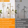 Dimmable Industrial Floor Lamps for Living Room, Gold Tree Standing Tall Lamps with 3 Elegant Teardrop Cage Head & 800 Lumens LED Bulbs for Bedroom Office - Image 2