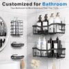 Adhesive Shower Caddy, 5 Pack Rustproof Stainless Steel Bath Organizers With Large Capacity, No Drilling Shelves for Bathroom Storage & Home Decor - Image 2