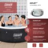 Bestway Coleman Miami AirJet Large Round 2 to 4 Person Inflatable Hot Tub Portable Outdoor Spa with 120 AirJets and EnergySense Cover, Black - Image 2