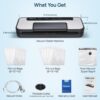 Vacuum Sealer Machine, 80Kpa Food Vacuum Sealer Machine with Double Pump, Dry,/Moist, Pulse Mode, Handle Locked Design, LED Indicator Light & Cutter,12MM Widened Heating Strip - Image 9