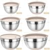 Mixing Bowls with Airtight Lids Set, 26PCS Stainless Steel Khaki Bowls with Grater Attachments, Non-Slip Bottoms & Kitchen Gadgets Set, Size 7, 4, 2.5, 2.0,1.5, 1QT, Great for Mixing & Serving - Image 2