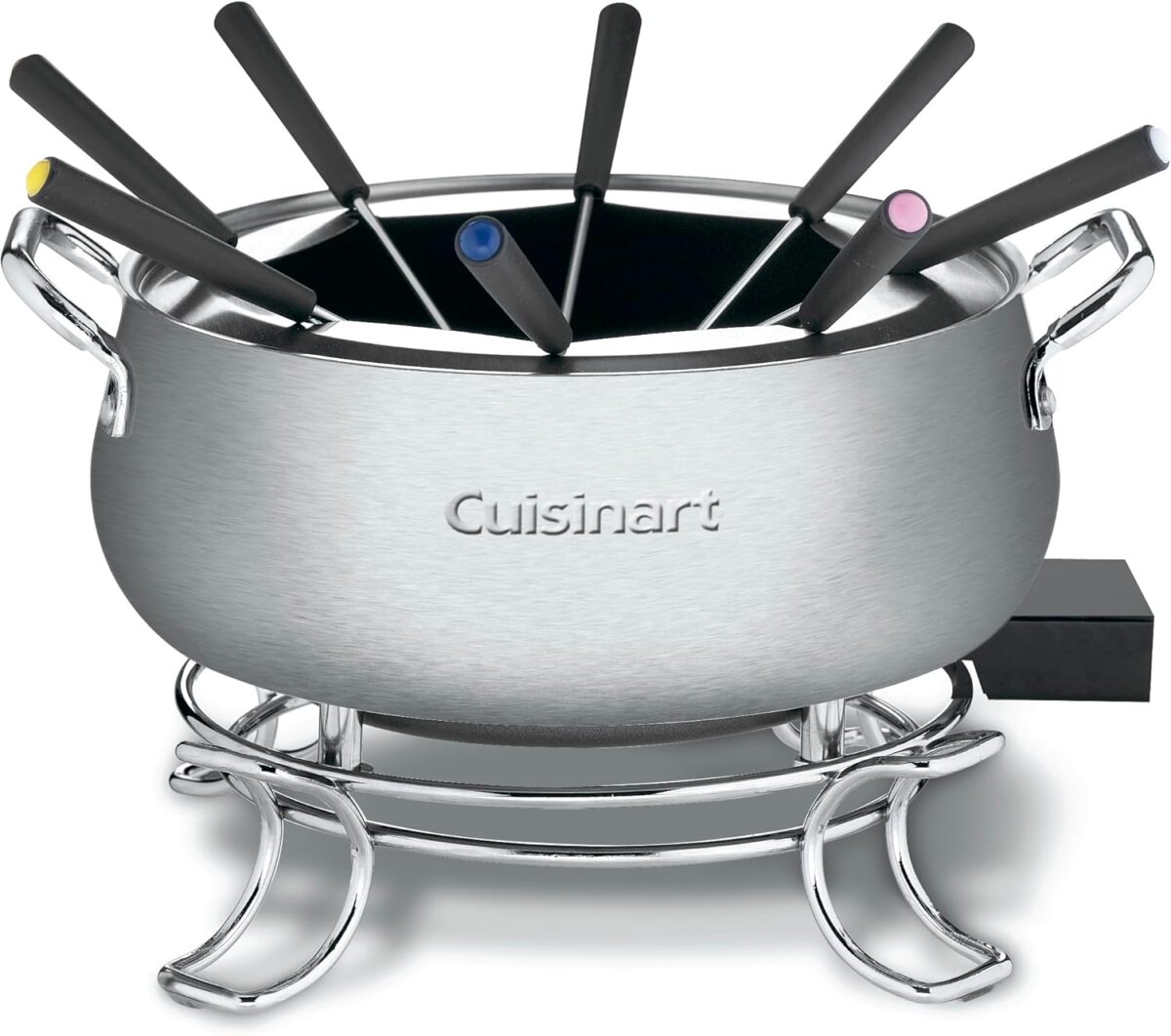 Cuisinart Fondue Pot, 3 Quart, For Chocolate, Cheese, Broth, Oil, Stainless Steel, CFO-3SSP1