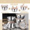 Mixing Bowls with Airtight Lids Set, 26PCS Stainless Steel Khaki Bowls with Grater Attachments, Non-Slip Bottoms & Kitchen Gadgets Set, Size 7, 4, 2.5, 2.0,1.5, 1QT, Great for Mixing & Serving - Image 7