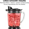 Hamilton Beach Power Elite Wave Action Blender For Shakes and Smoothies, 40 Oz Glass Jar, 12 Functions Including Puree, Crush Ice, Black, 700 Watts, Black (58148A) - Image 3