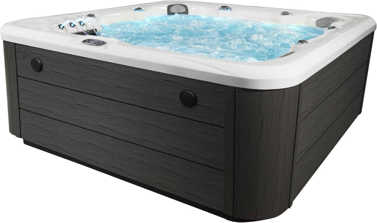 Scenic Outdoor Hot Tub, 6-Person 69-Jet Lounger 4-Pump Spa with Triple Water Columns and Bluetooth Stereo by Aqualife by Strong Spas